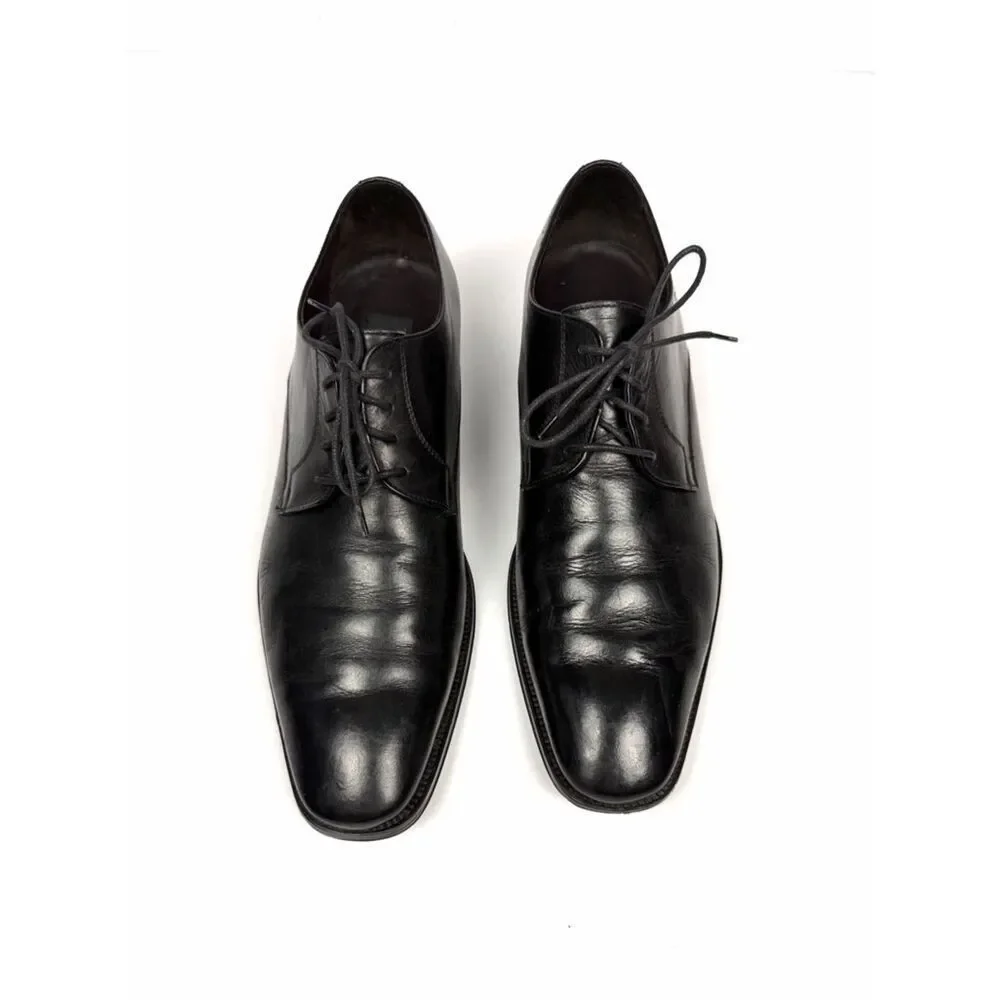 To Boot New York Leather Men's Shoes Black Oxfords Men's Size 10 Cap Toe Italy